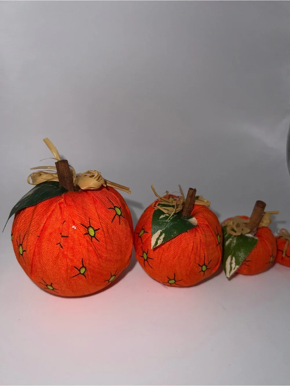 Set of 4 fabric pumpkins